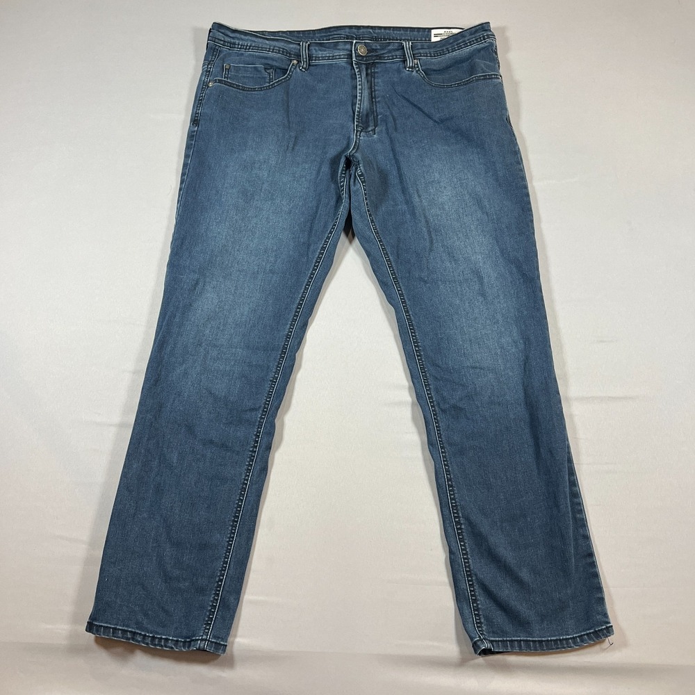 Buffalo David Bitton Axel Jeans Men 38x32 Denim Slim Stretch Medium Wash Zip Fly